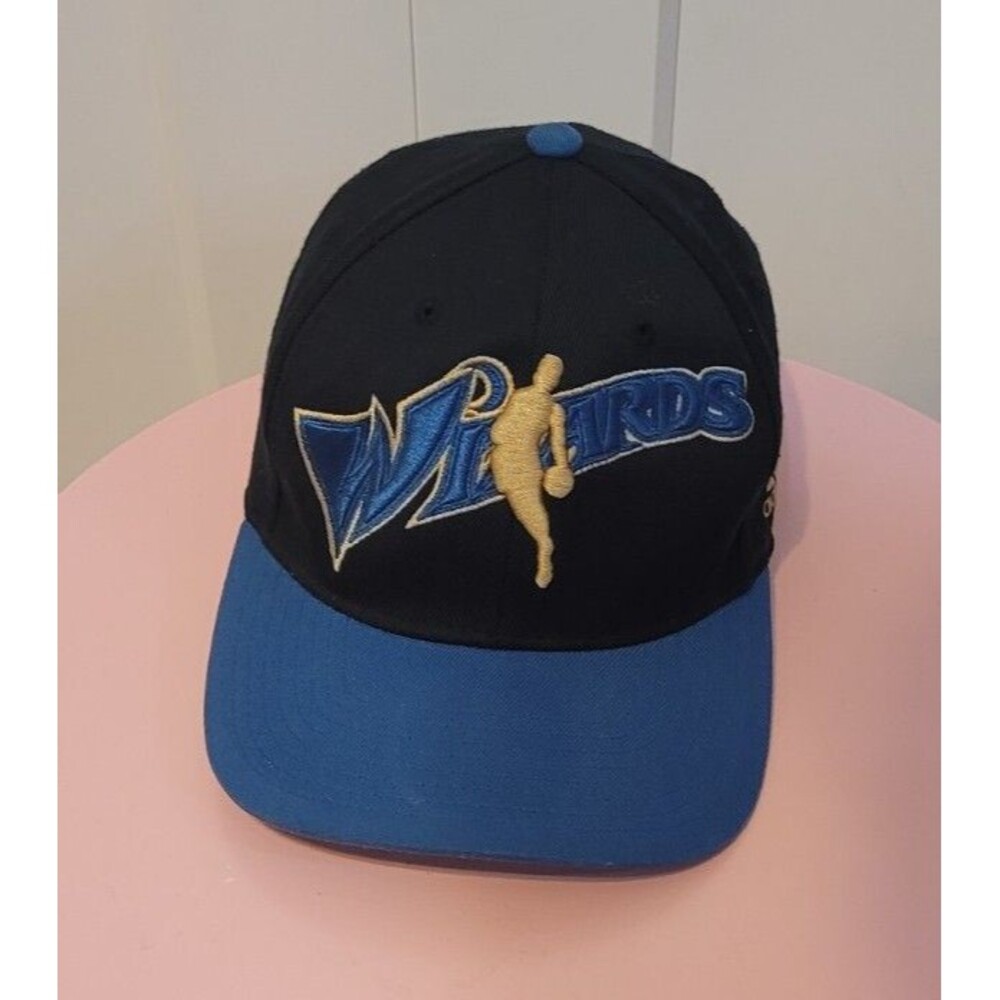 Washington Wizards Adidas Hat S/M Black Blue Gold Cap Flexible Fit NBA
